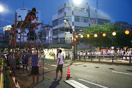 新町川水際公園周辺での撮影の様子の写真1